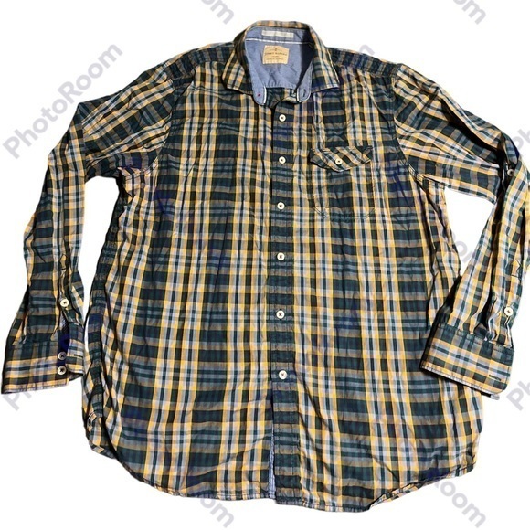 Tommy Bahama Other - Tommy Bahama Men's Large Green/Yellow/blue Plaid Roll‎ Tab Long Sleeve Button Up